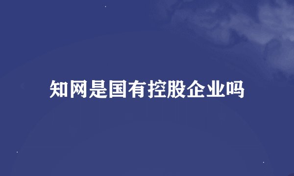 知网是国有控股企业吗