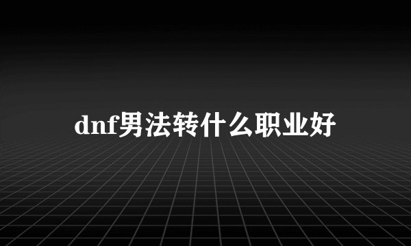 dnf男法转什么职业好