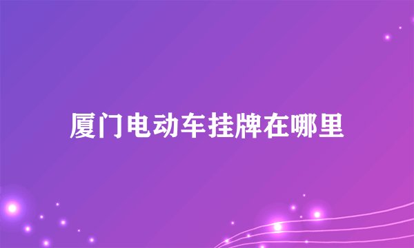 厦门电动车挂牌在哪里