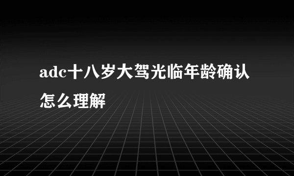 adc十八岁大驾光临年龄确认怎么理解