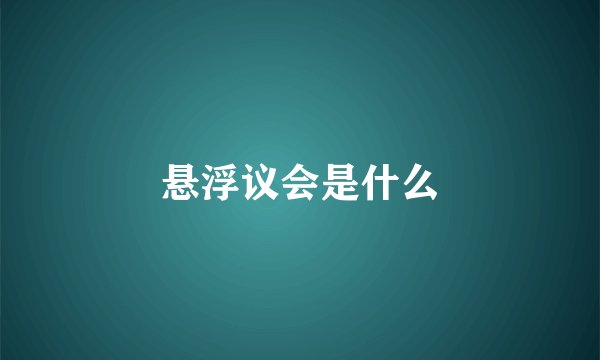 悬浮议会是什么