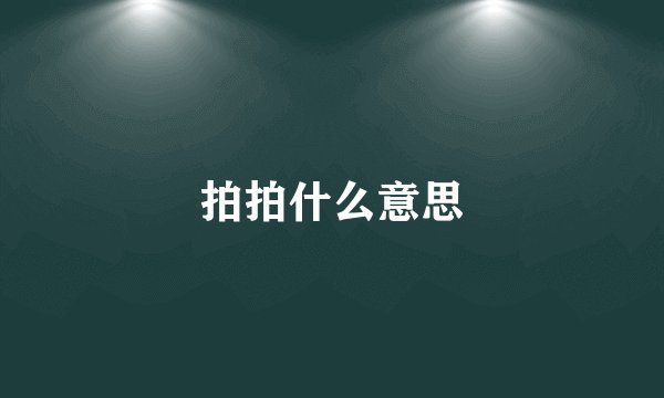 拍拍什么意思