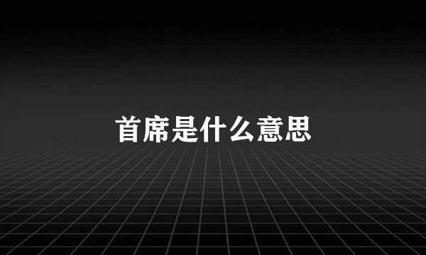 首席是什么意思