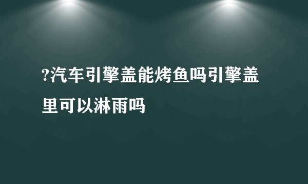 ?汽车引擎盖能烤鱼吗引擎盖里可以淋雨吗