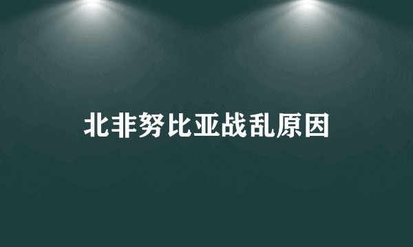 北非努比亚战乱原因