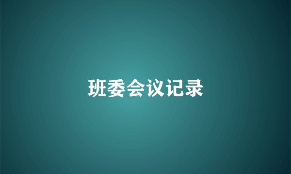 班委会议记录