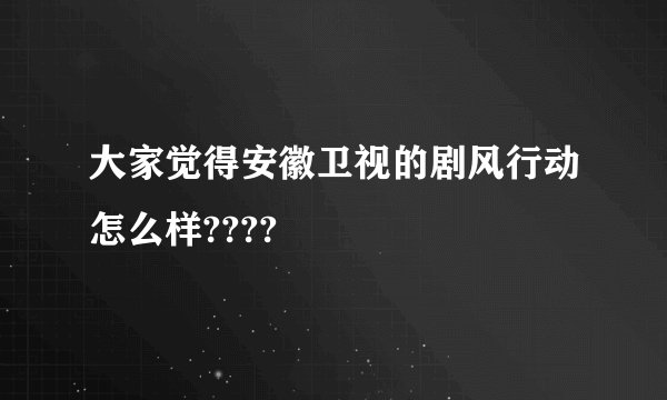 大家觉得安徽卫视的剧风行动怎么样????