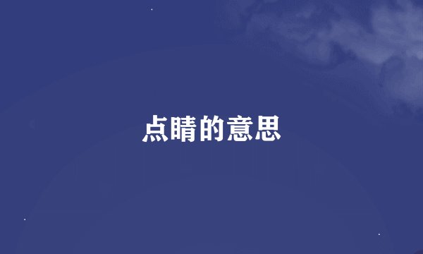 点睛的意思