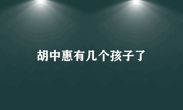 胡中惠有几个孩子了
