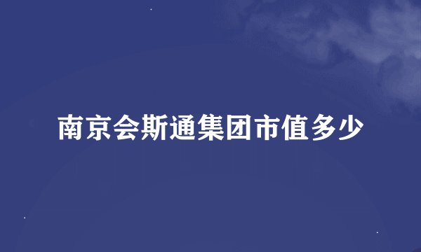 南京会斯通集团市值多少
