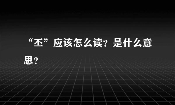 “丕”应该怎么读？是什么意思？