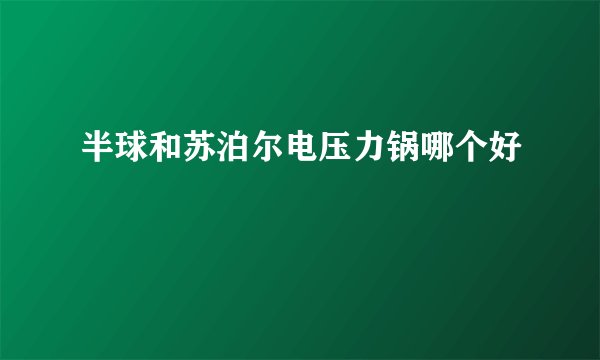 半球和苏泊尔电压力锅哪个好