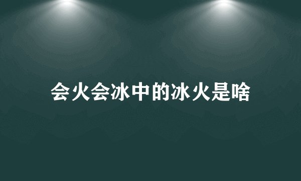 会火会冰中的冰火是啥
