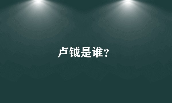 卢钺是谁？