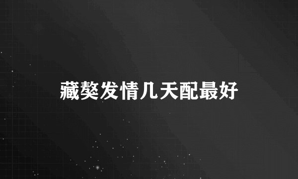 藏獒发情几天配最好