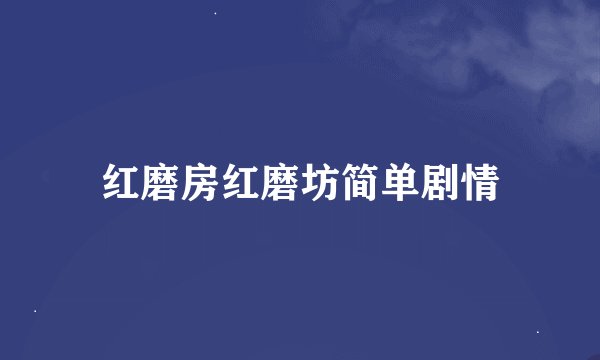 红磨房红磨坊简单剧情
