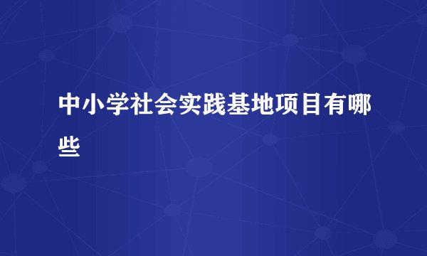 中小学社会实践基地项目有哪些