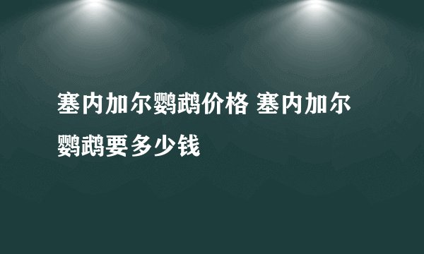塞内加尔鹦鹉价格 塞内加尔鹦鹉要多少钱