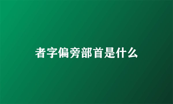 者字偏旁部首是什么