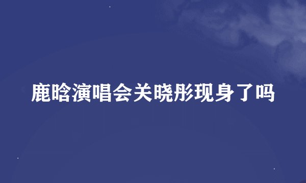 鹿晗演唱会关晓彤现身了吗