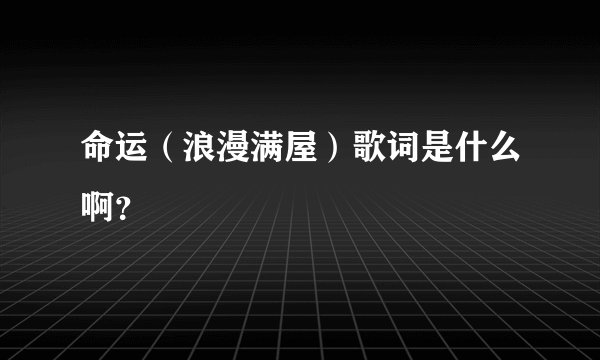 命运（浪漫满屋）歌词是什么啊？