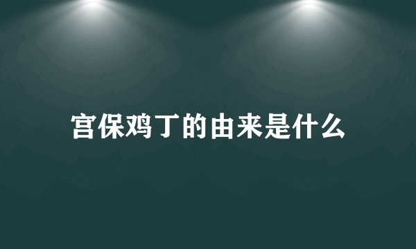 宫保鸡丁的由来是什么