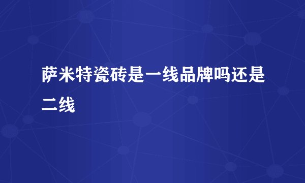 萨米特瓷砖是一线品牌吗还是二线