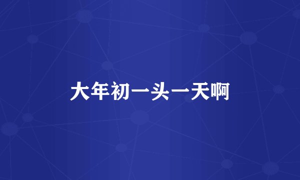 大年初一头一天啊