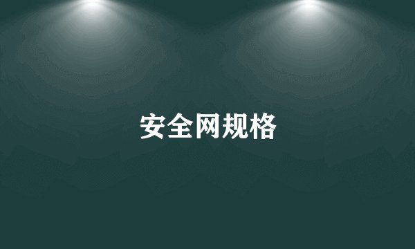 安全网规格