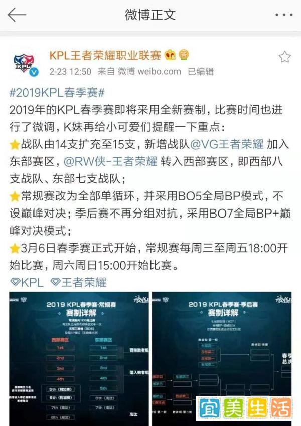 2019年KPL春季赛规则出炉，常规赛将迎来全英雄池大战