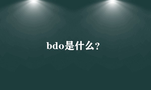 bdo是什么?