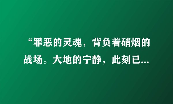 “罪恶的灵魂，背负着硝烟的战场。大地的宁静，此刻已不再安详。”请问这是哪首歌的歌词