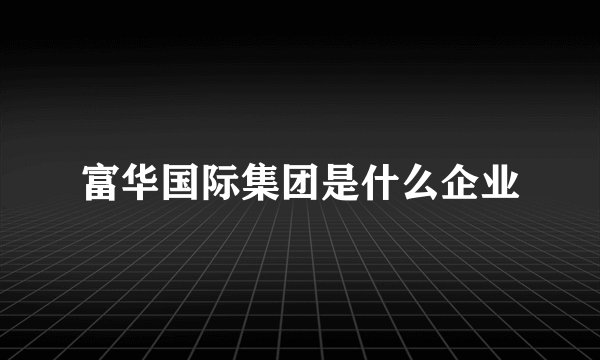 富华国际集团是什么企业