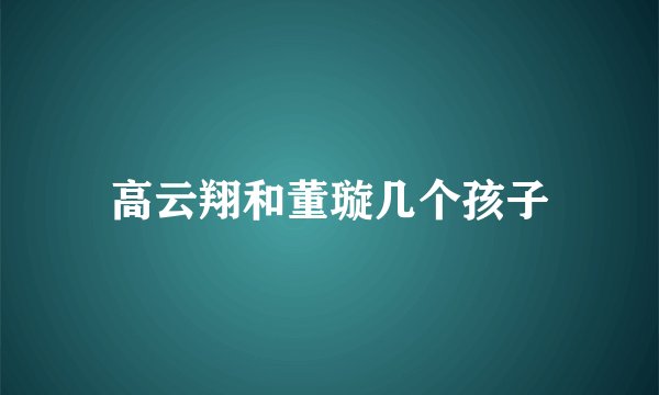 高云翔和董璇几个孩子
