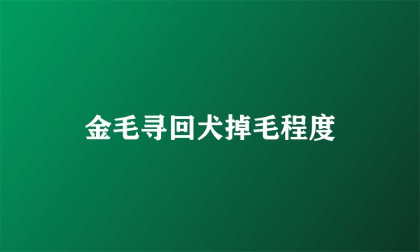 金毛寻回犬掉毛程度