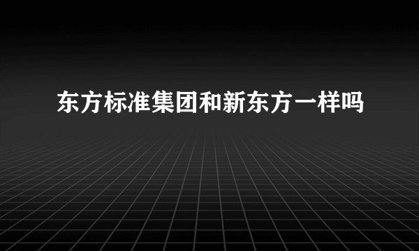 东方标准集团和新东方一样吗
