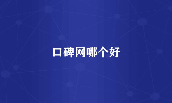 口碑网哪个好