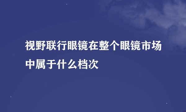 视野联行眼镜在整个眼镜市场中属于什么档次