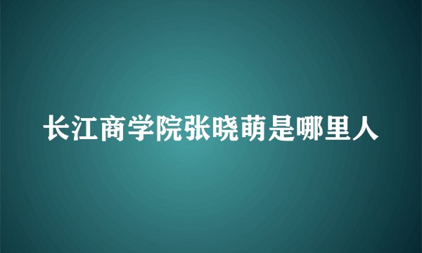 长江商学院张晓萌是哪里人