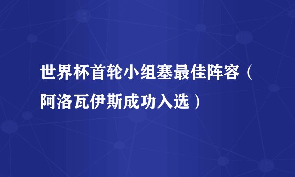 世界杯首轮小组塞最佳阵容（阿洛瓦伊斯成功入选）