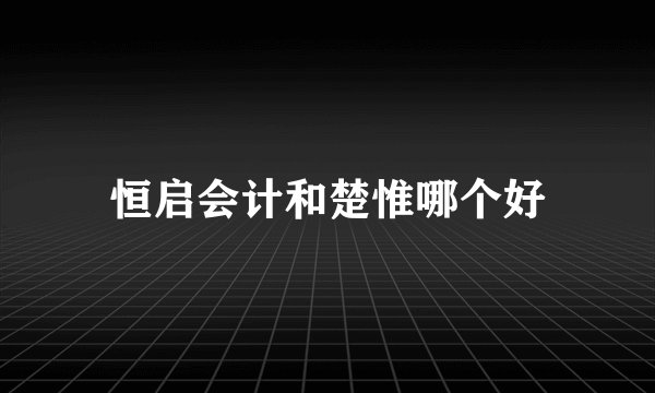 恒启会计和楚惟哪个好
