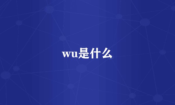 wu是什么