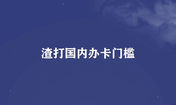 渣打国内办卡门槛