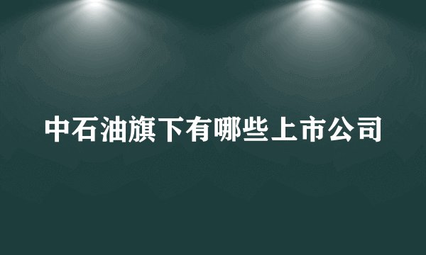 中石油旗下有哪些上市公司