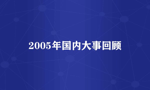 2005年国内大事回顾