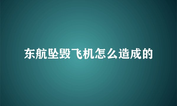 东航坠毁飞机怎么造成的