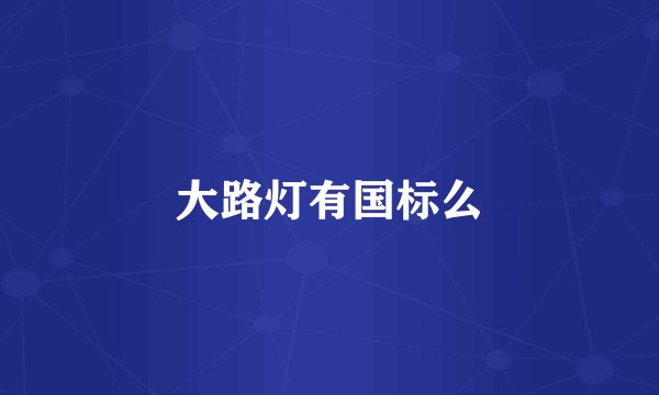 大路灯有国标么