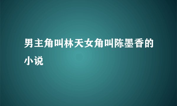 男主角叫林天女角叫陈墨香的小说