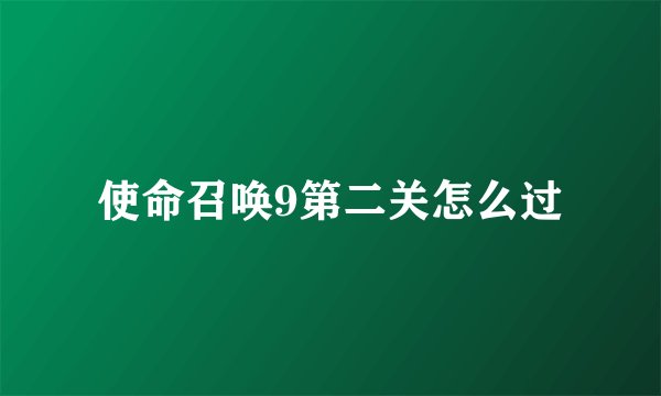 使命召唤9第二关怎么过