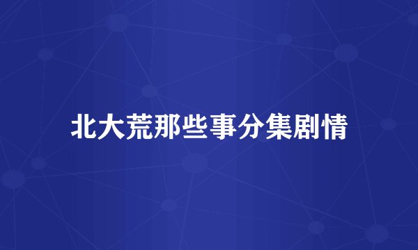 北大荒那些事分集剧情